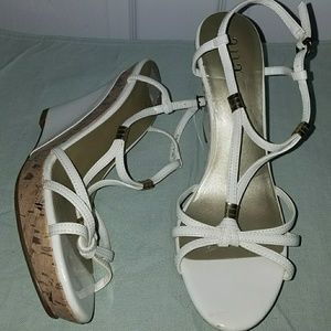 White Wedge sandals. 3.5 inch